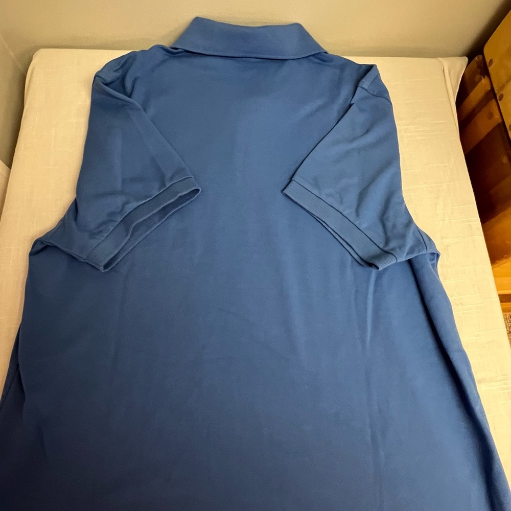 NWT J. Crew Factory Men’s Size Medium Blue Pique Polo Shirt - Picture 3 of 3